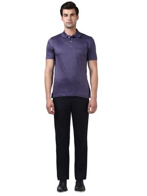black solid flat front casual trouser - 17669641 - Standard Image - 4