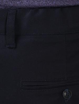 black solid flat front casual trouser - 17669641 - Standard Image - 5