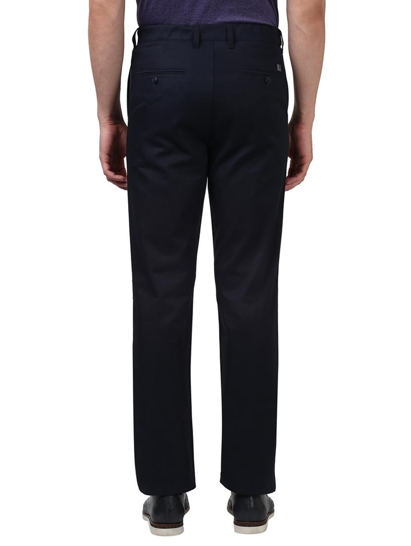 black solid flat front casual trouser - 17669641 - Zoom Image - 3