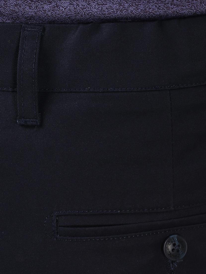 black solid flat front casual trouser - 17669641 - Zoom Image - 5