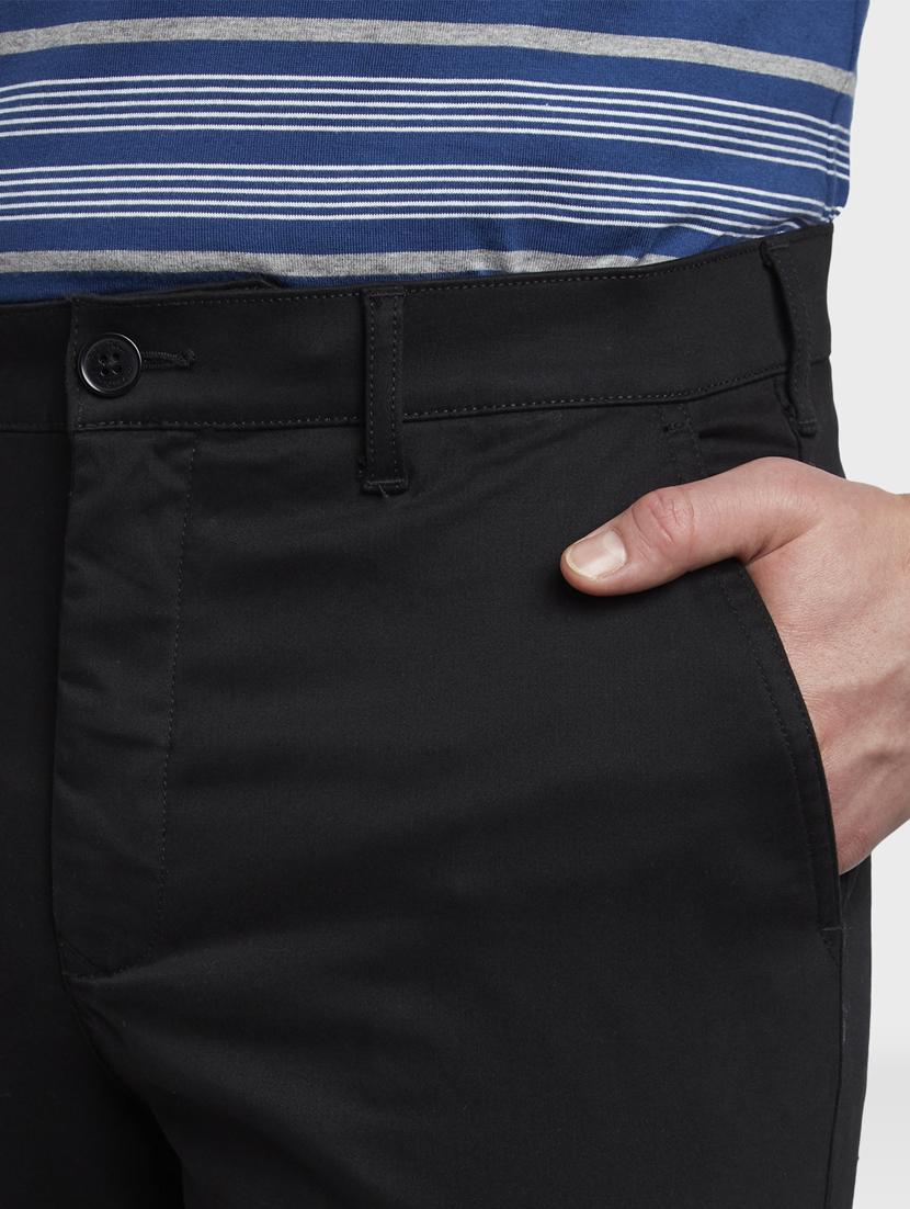 black solid flat front casual trouser - 17669654 - Zoom Image - 5