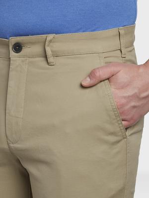 beige solid flat front casual trouser - 17669657 - Standard Image - 5