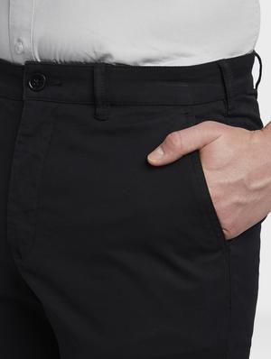 black solid flat front casual trouser - 17669658 - Standard Image - 5