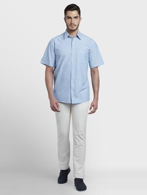 grey solid flat front casual trouser - 17669662 - Standard Image - 4