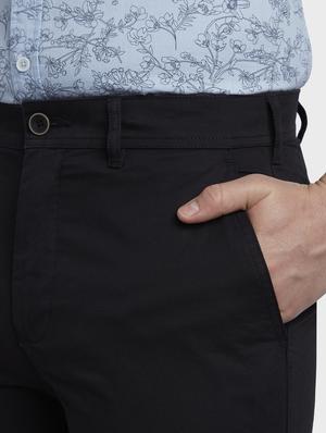 black solid flat front casual trouser - 17669664 - Standard Image - 5