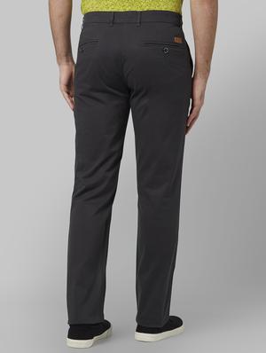 green solid flat front casual trouser - 17669674 - Standard Image - 3