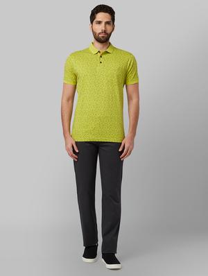 green solid flat front casual trouser - 17669674 - Standard Image - 4
