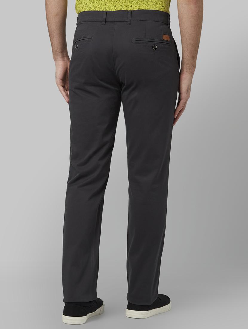 green solid flat front casual trouser - 17669674 - Zoom Image - 3
