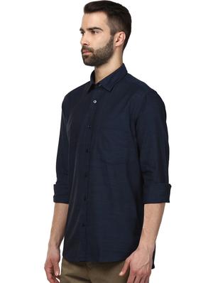 navy blue solid casual shirt - 17669765 - Standard Image - 2