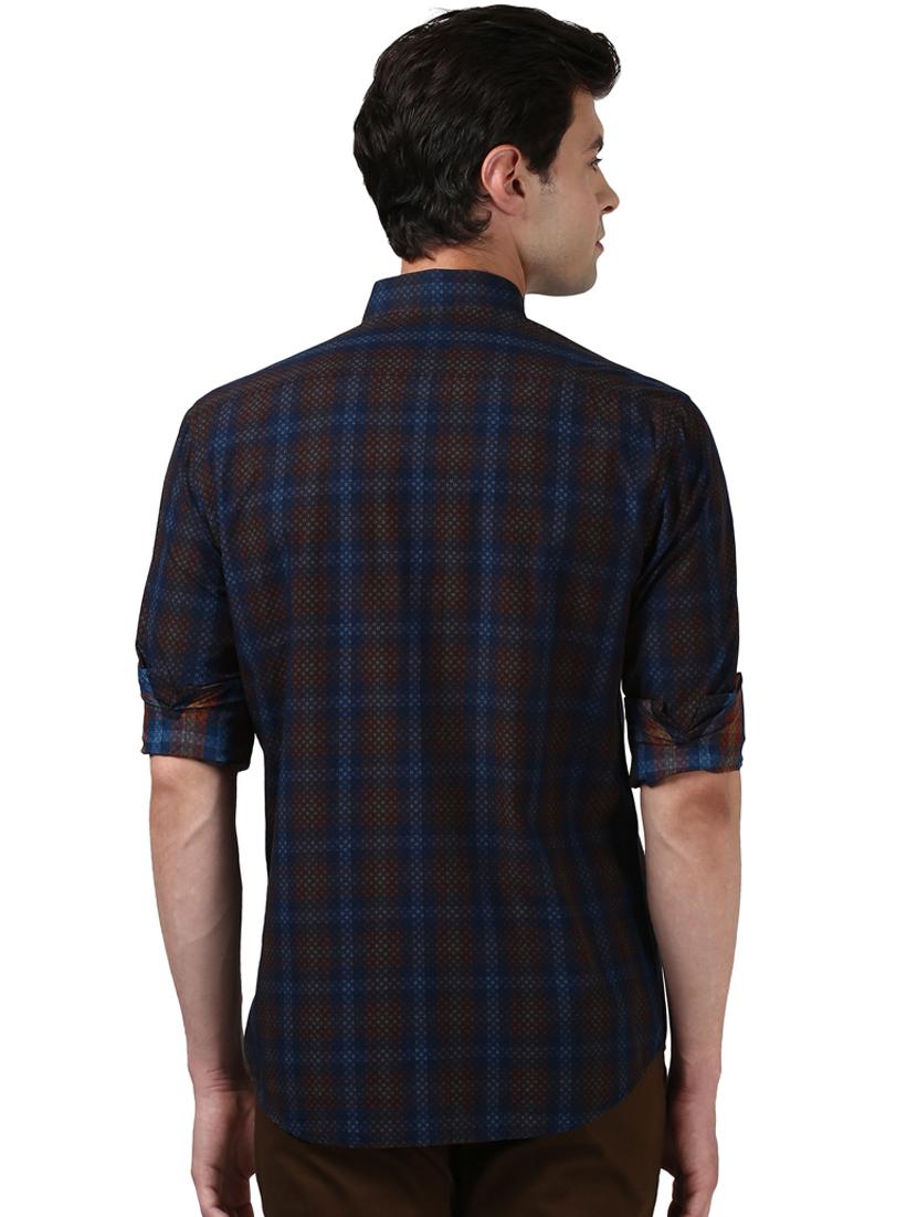 navy blue printed casual shirt - 17669779 - Zoom Image - 3
