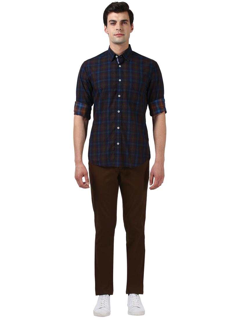 navy blue printed casual shirt - 17669779 - Zoom Image - 4