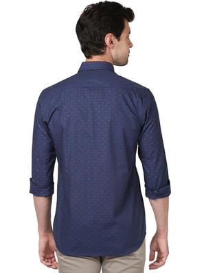 navy blue printed casual shirt - 17669789 - Standard Image - 3