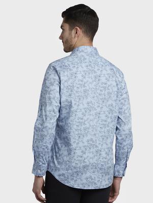 blue floral print casual shirt - 17669794 - Standard Image - 3