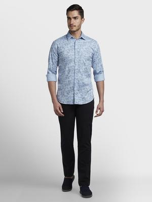 blue floral print casual shirt - 17669794 - Standard Image - 4