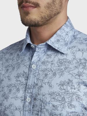 blue floral print casual shirt - 17669794 - Standard Image - 5