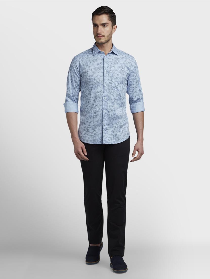 blue floral print casual shirt - 17669794 - Zoom Image - 4
