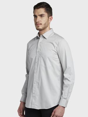 grey solid casual shirt - 17669795 - Standard Image - 2