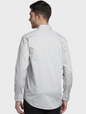 grey solid casual shirt - 17669795 - Standard Image - 3