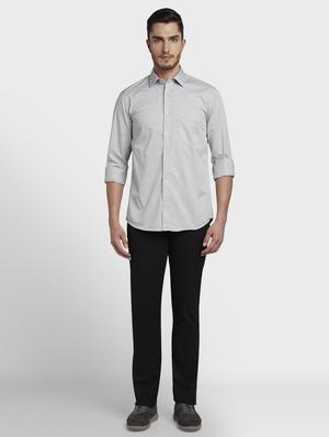 grey solid casual shirt - 17669795 - Standard Image - 4