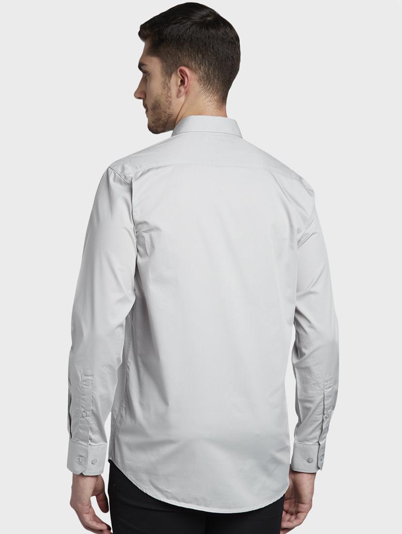 grey solid casual shirt - 17669795 - Zoom Image - 3