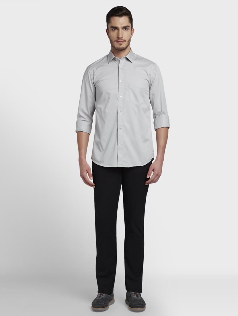 grey solid casual shirt - 17669795 - Zoom Image - 4