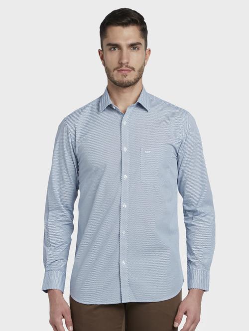 blue printed casual shirt - 17669802 - Standard Image - 1