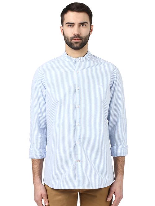 blue striped casual shirt - 17669828 - Standard Image - 1
