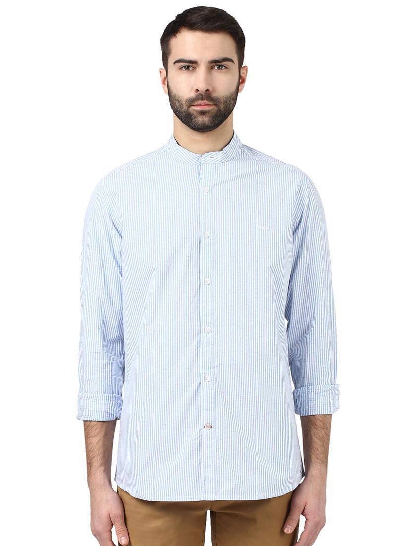 blue striped casual shirt - 17669828 - Zoom Image - 1