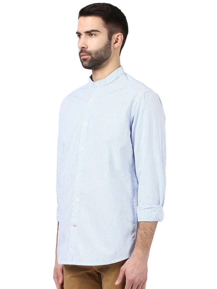 blue striped casual shirt - 17669828 - Zoom Image - 2