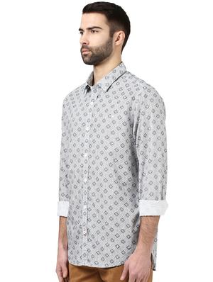 white printed casual shirt - 17669830 - Standard Image - 2