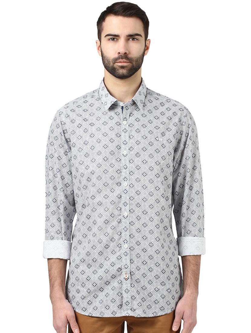 white printed casual shirt - 17669830 - Zoom Image - 1