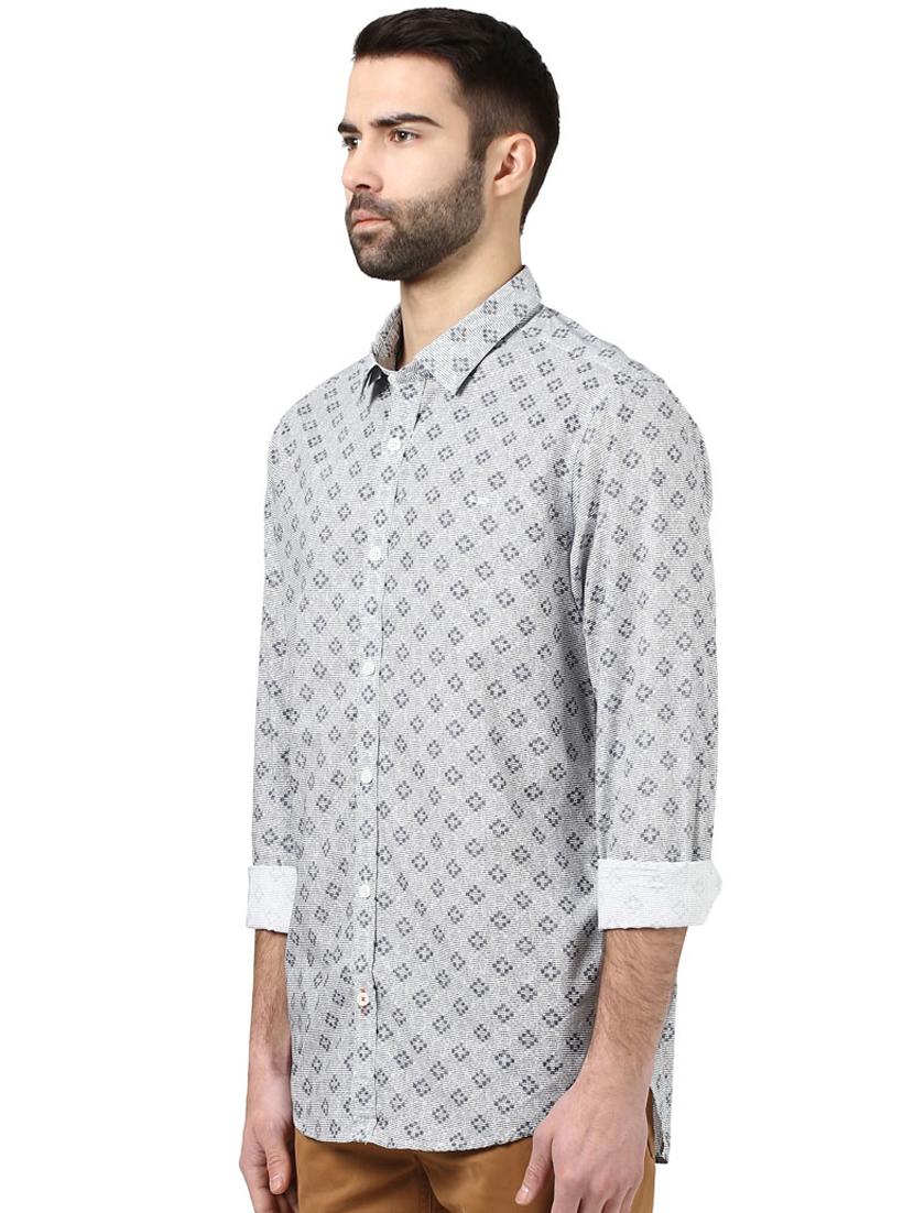 white printed casual shirt - 17669830 - Zoom Image - 2