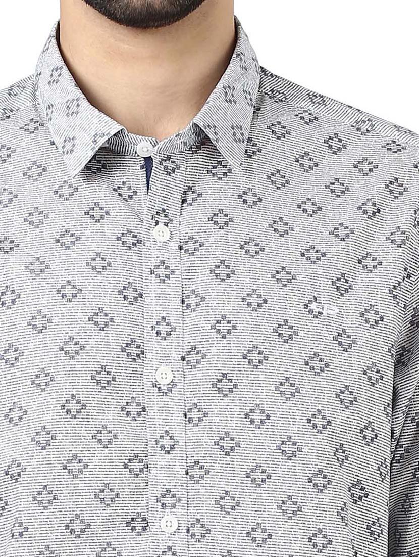white printed casual shirt - 17669830 - Zoom Image - 5