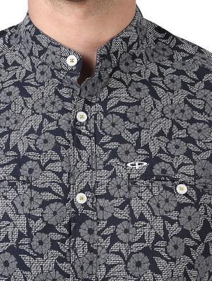 navy blue printed casual shirt - 17669841 - Standard Image - 5