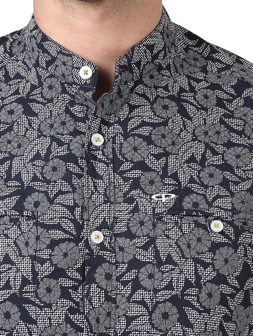 navy blue printed casual shirt - 17669841 - Zoom Image - 5