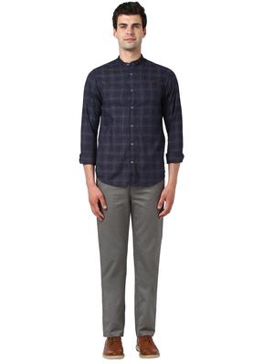 navy blue checkered casual shirt - 17669845 - Standard Image - 4
