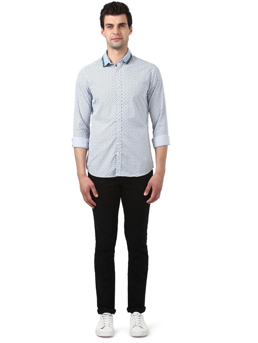 light blue printed casual shirt - 17669853 - Zoom Image - 4