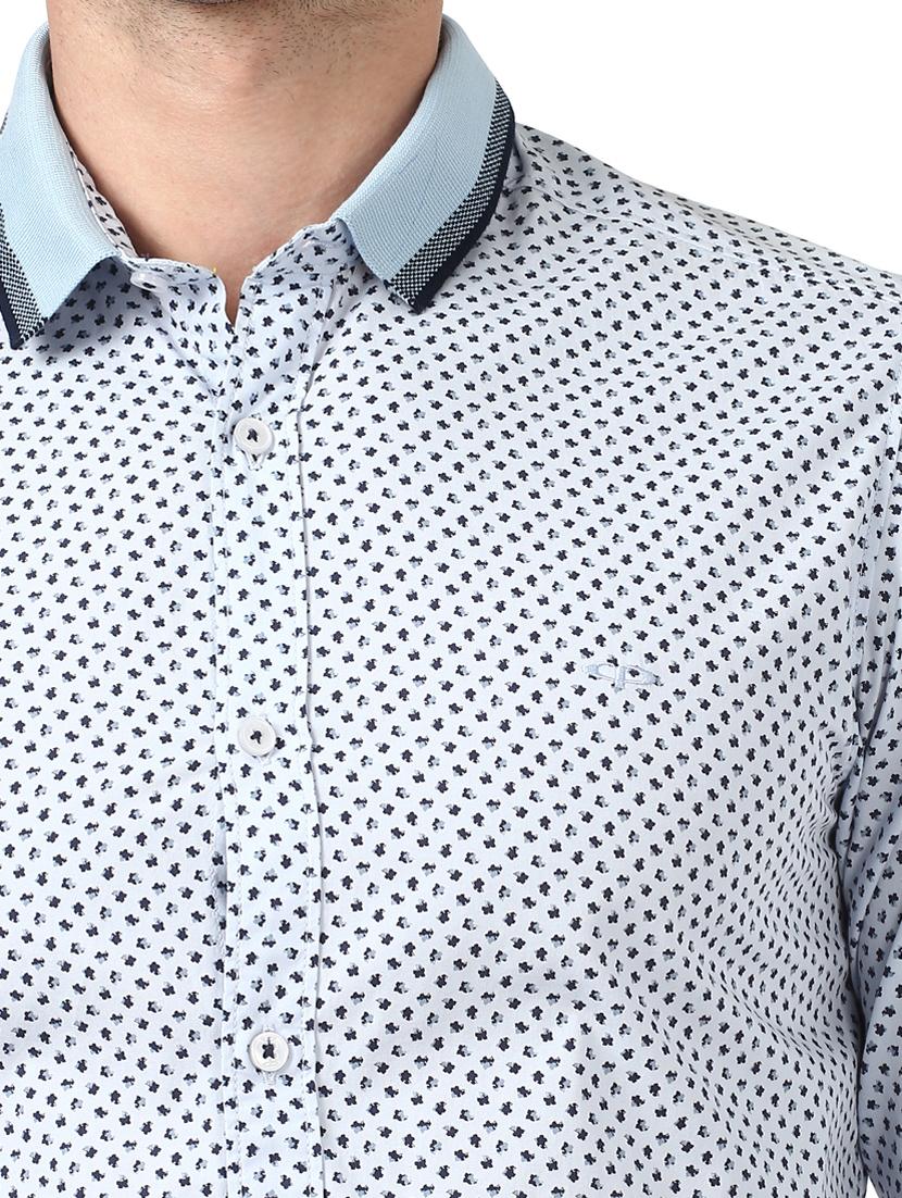 light blue printed casual shirt - 17669853 - Zoom Image - 5