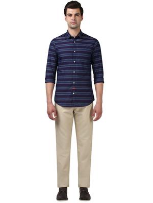 navy blue striped casual shirt - 17669871 - Standard Image - 4