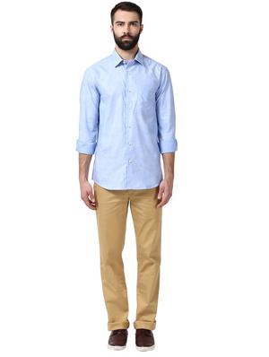 light blue printed casual shirt - 17669877 - Standard Image - 4
