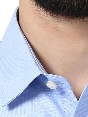 light blue printed casual shirt - 17669877 - Standard Image - 5