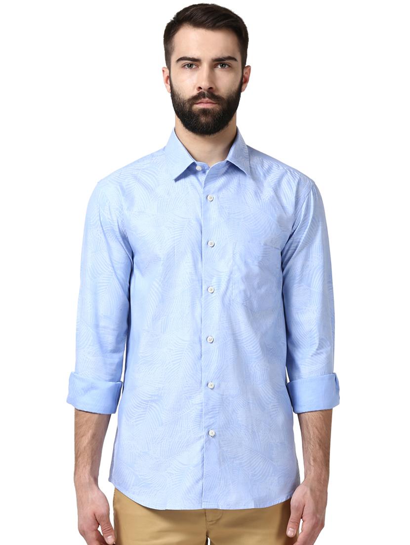 light blue printed casual shirt - 17669877 - Zoom Image - 1