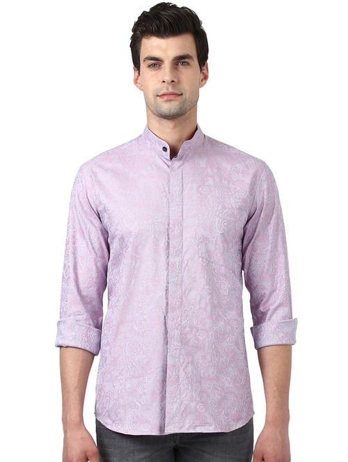 purple self design casual shirt - 17669879 - Standard Image - 1