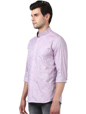 purple self design casual shirt - 17669879 - Standard Image - 2