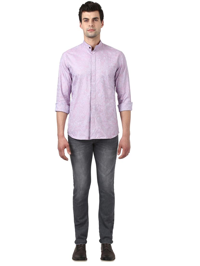 purple self design casual shirt - 17669879 - Zoom Image - 4