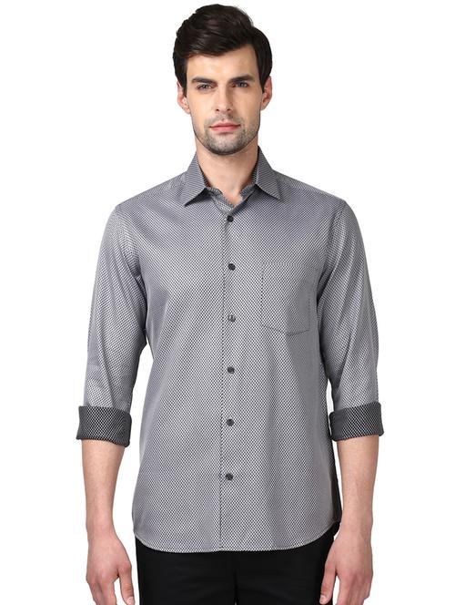grey printed casual shirt - 17669882 - Standard Image - 1