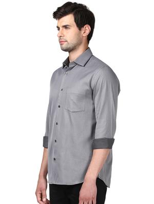 grey printed casual shirt - 17669882 - Standard Image - 2