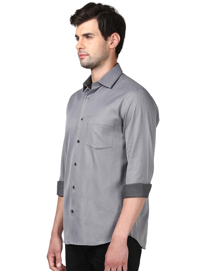 grey printed casual shirt - 17669882 - Zoom Image - 2