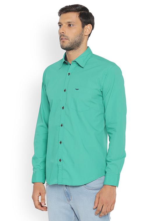 green solid casual shirt - 17669885 - Zoom Image - 2