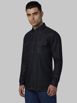 blue solid casual shirt - 17669892 - Standard Image - 2